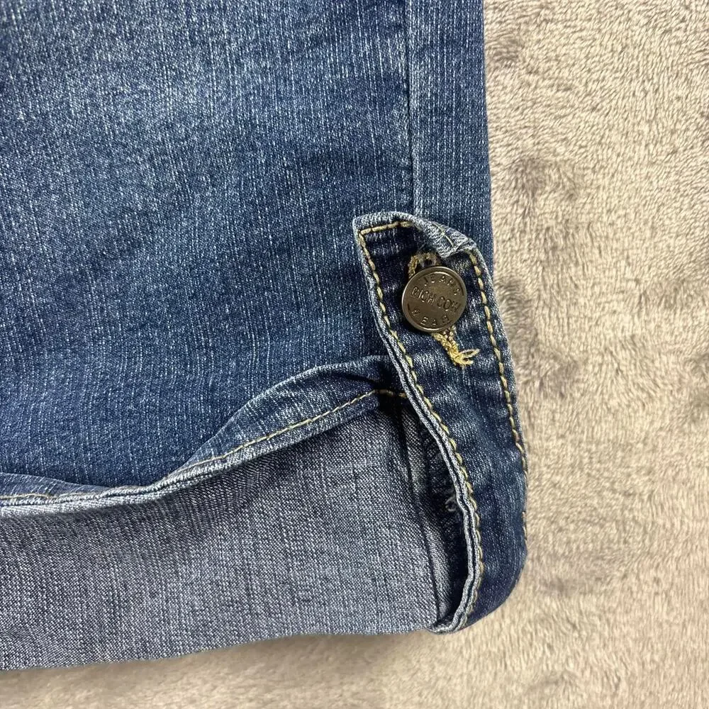 Richcow Jeans Studded Bermuda Denim Shorts Women’s 13 Blue Y2K Cuffed